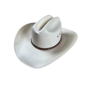 Resistol Western Straw Hat 7 56 Genuine Shantung Panama White 10X Cowboy